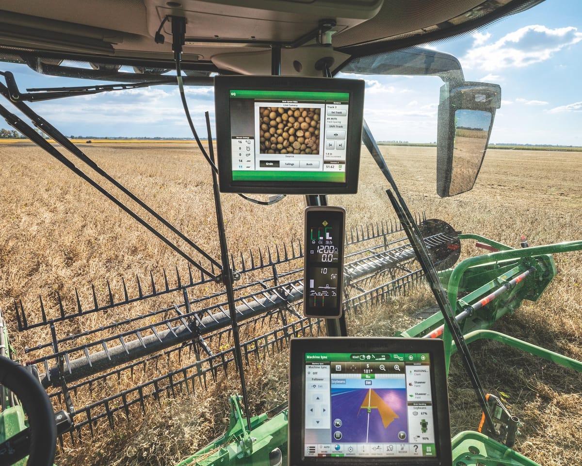 image john deere combine cab